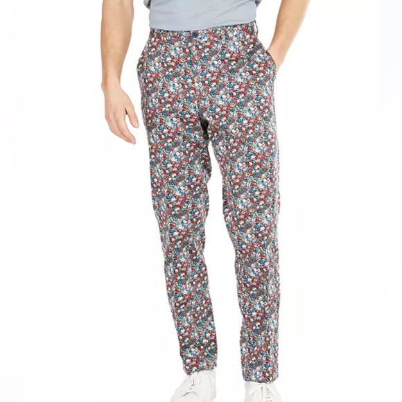 Bar III Slim Fit Floral Pants - Picture 1 of 9